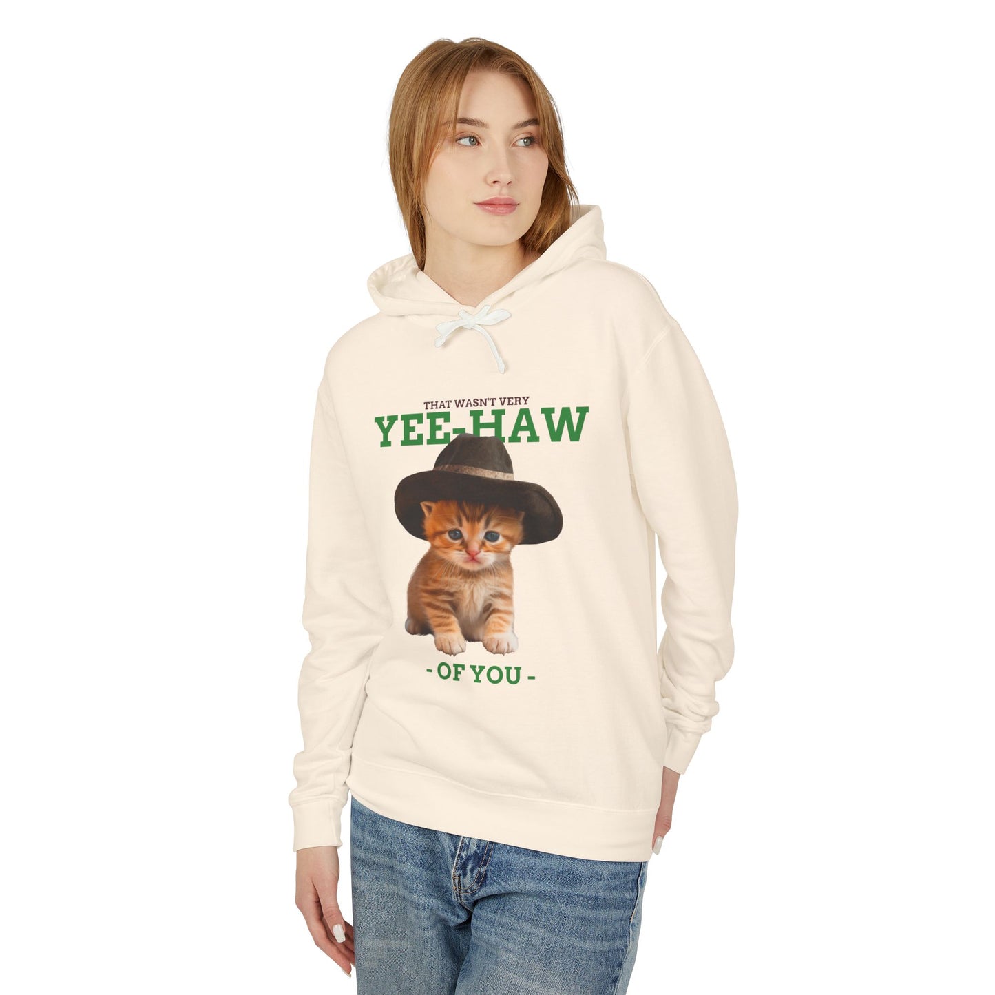 Yee Haw Cat Hoodie Unisex 100% Cotton