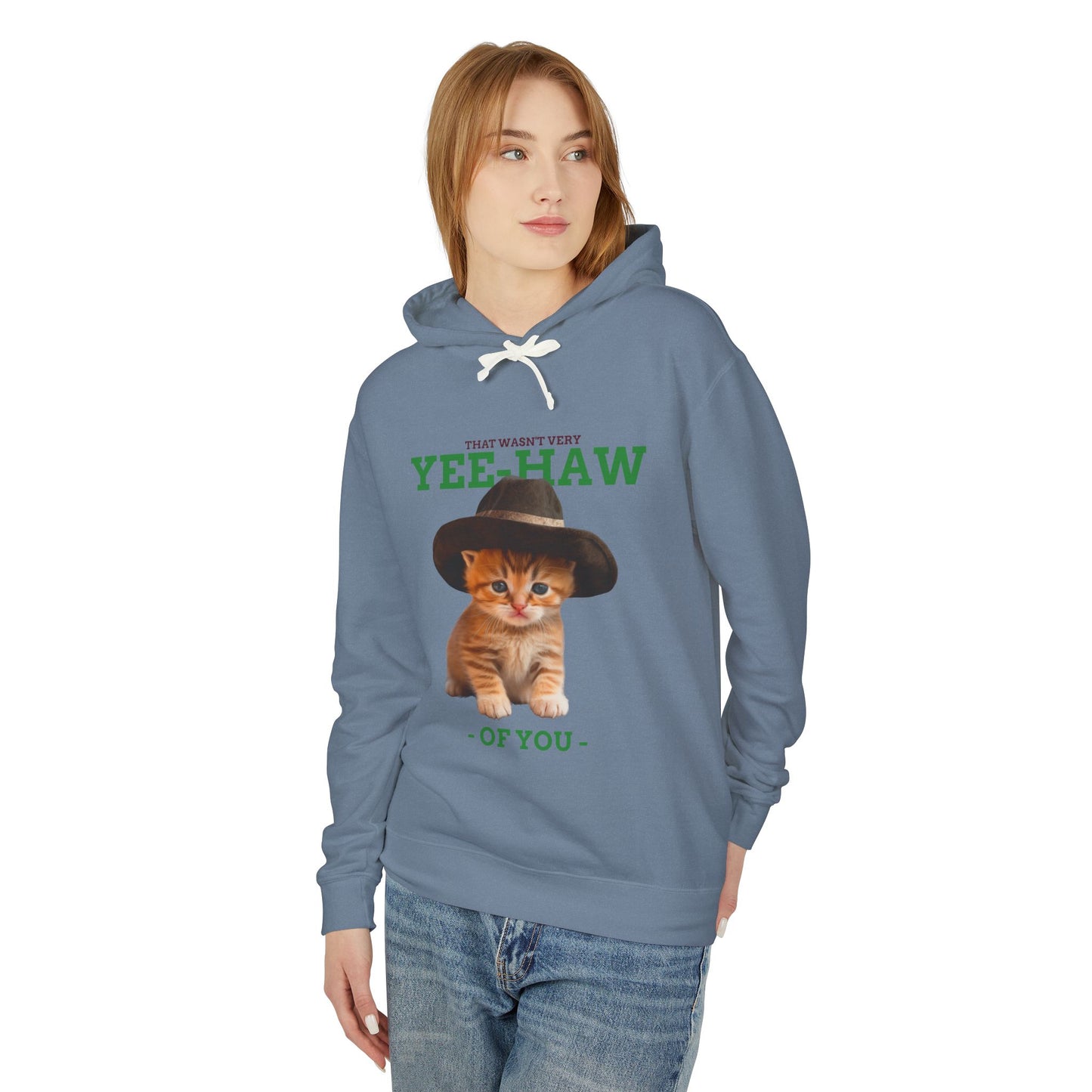 Yee Haw Cat Hoodie Unisex 100% Cotton