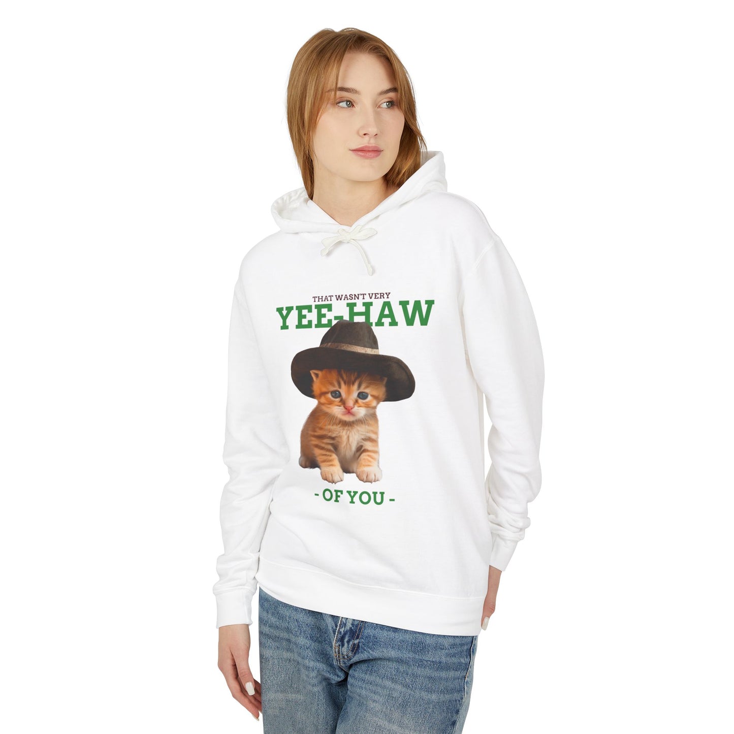 Yee Haw Cat Hoodie Unisex 100% Cotton