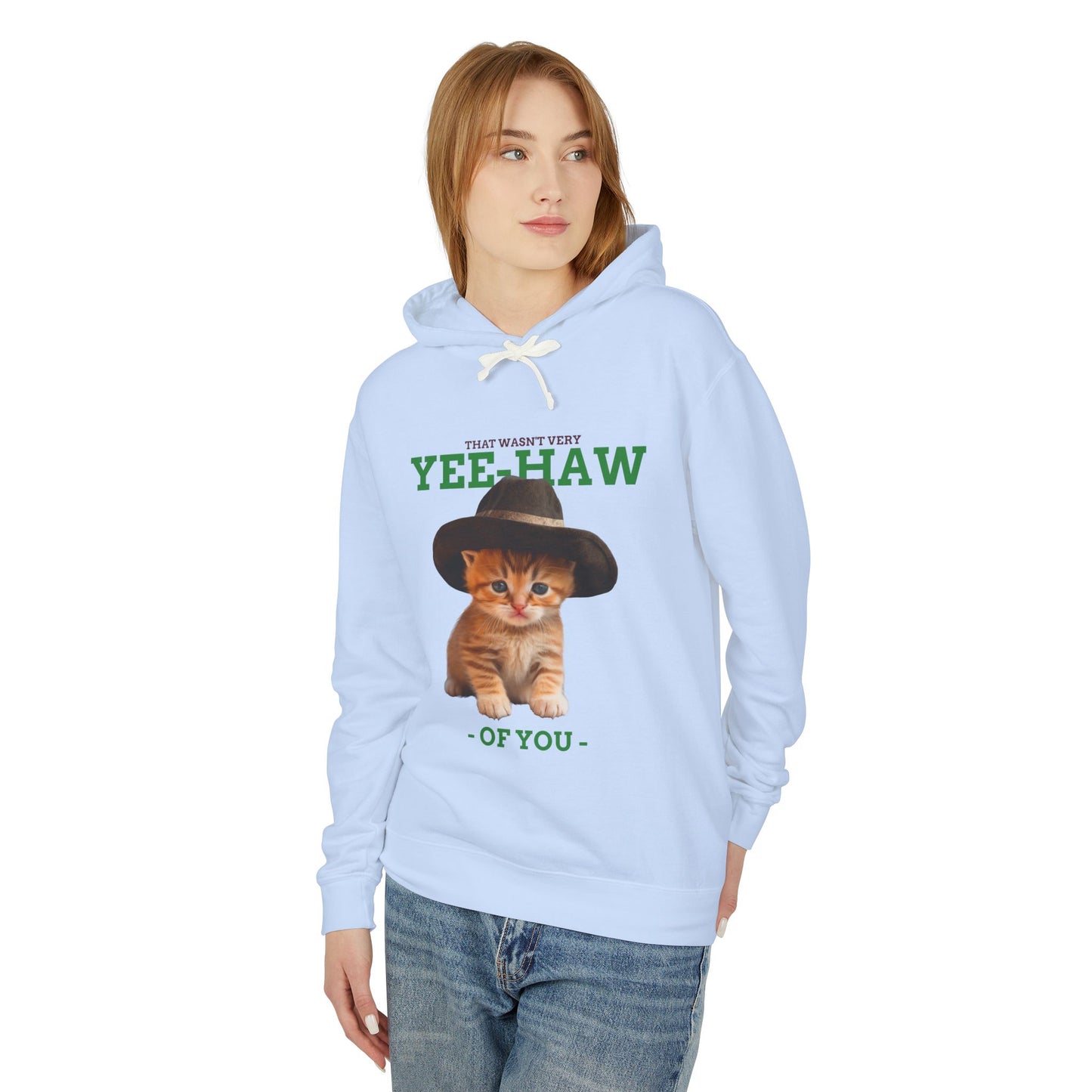 Yee Haw Cat Hoodie Unisex 100% Cotton