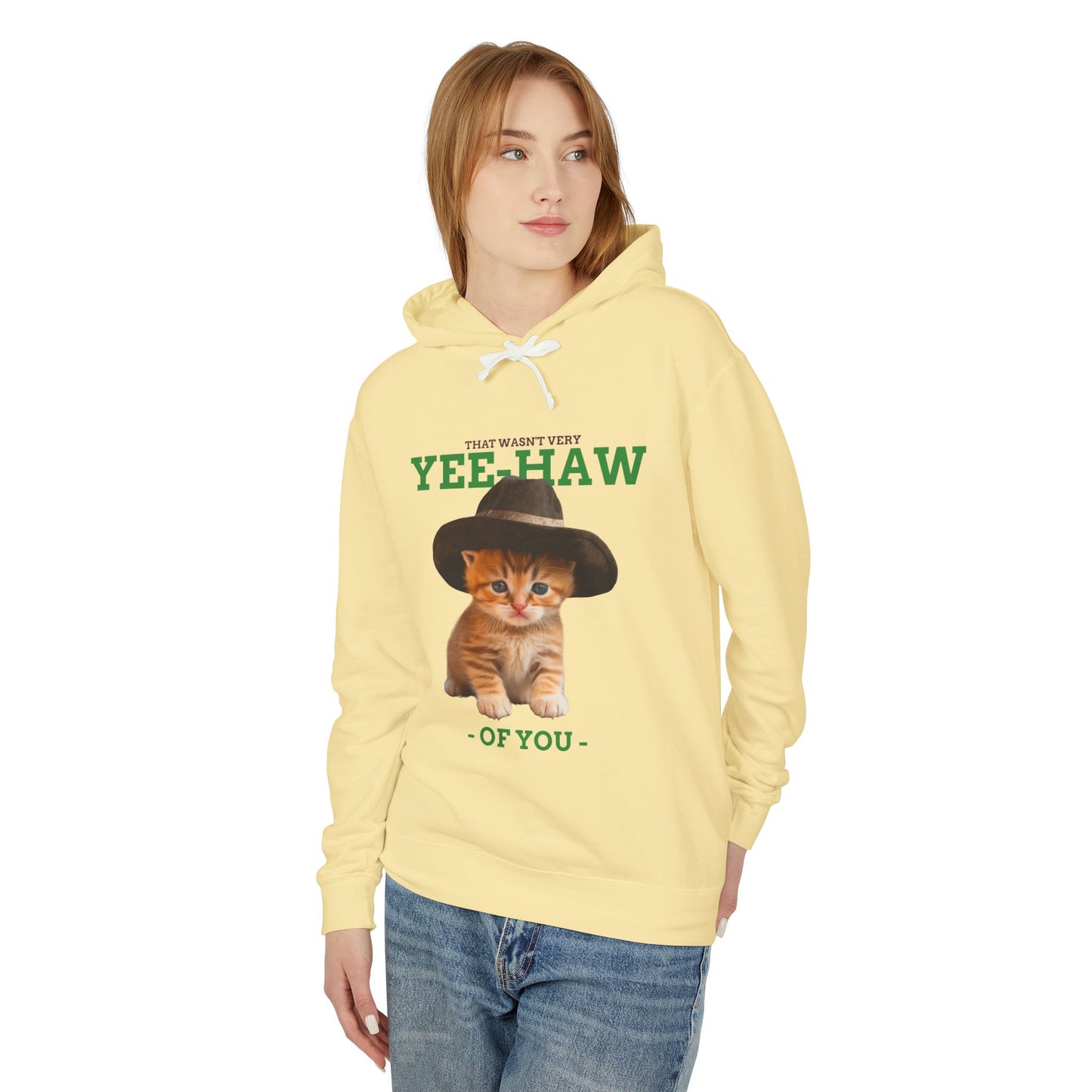 Yee Haw Cat Hoodie Unisex 100% Cotton