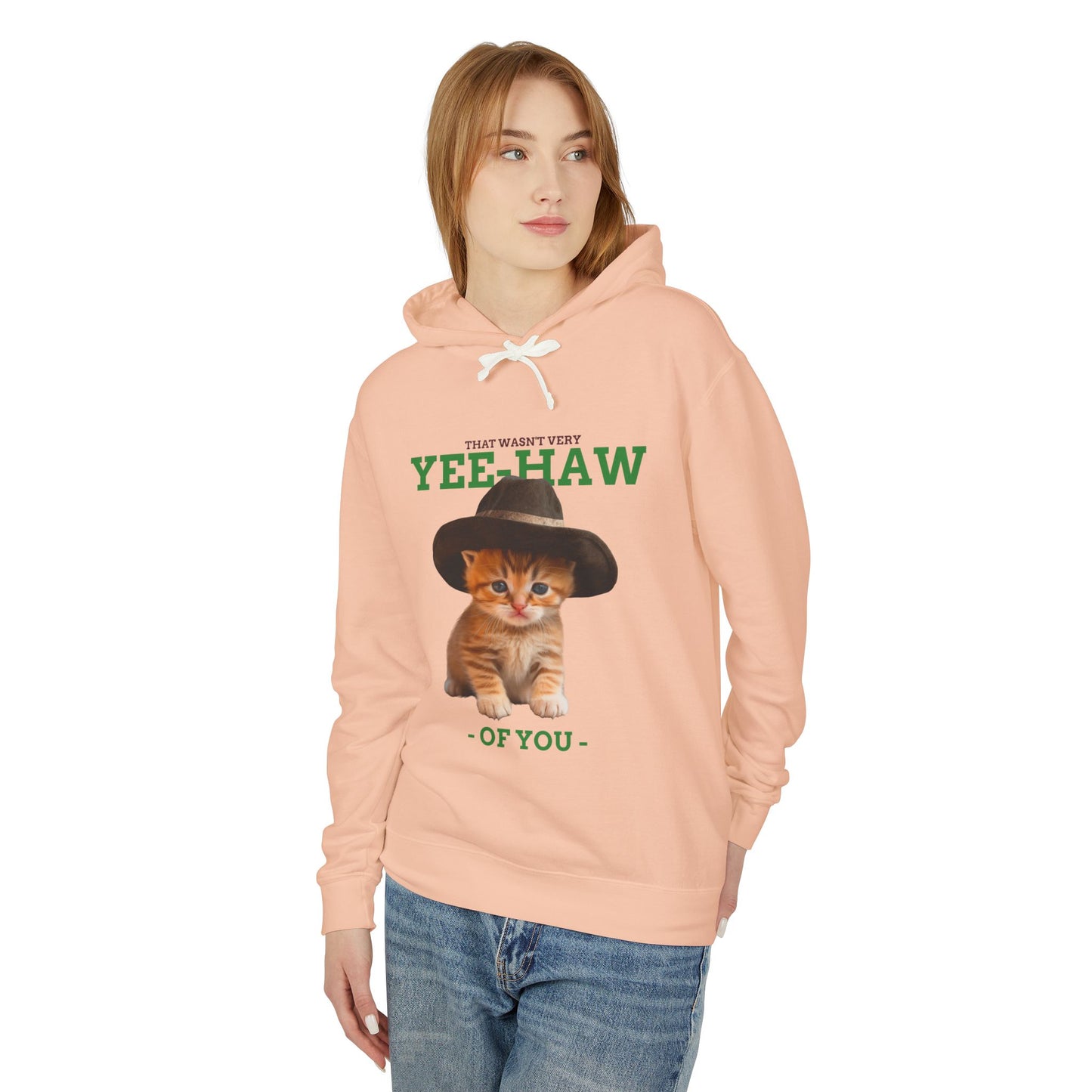 Yee Haw Cat Hoodie Unisex 100% Cotton