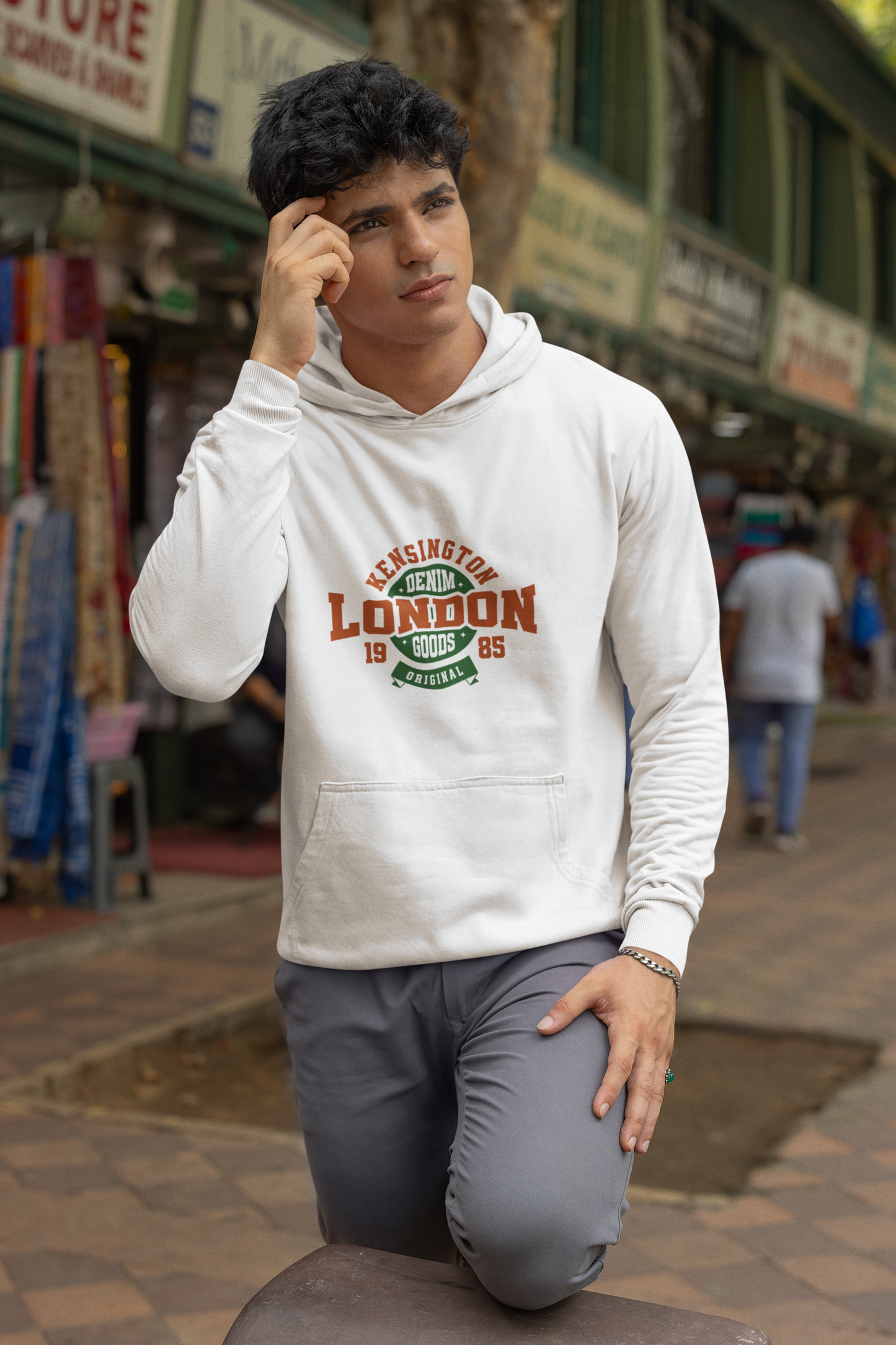 Vintage London Denim Hoodie