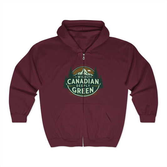 Canadian Deeply Green Zip Hoodie